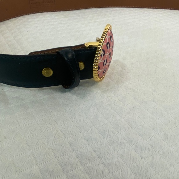 Vineyard Vines Navy Leather Silk Knots Buckle Small - Picture 5 of 7